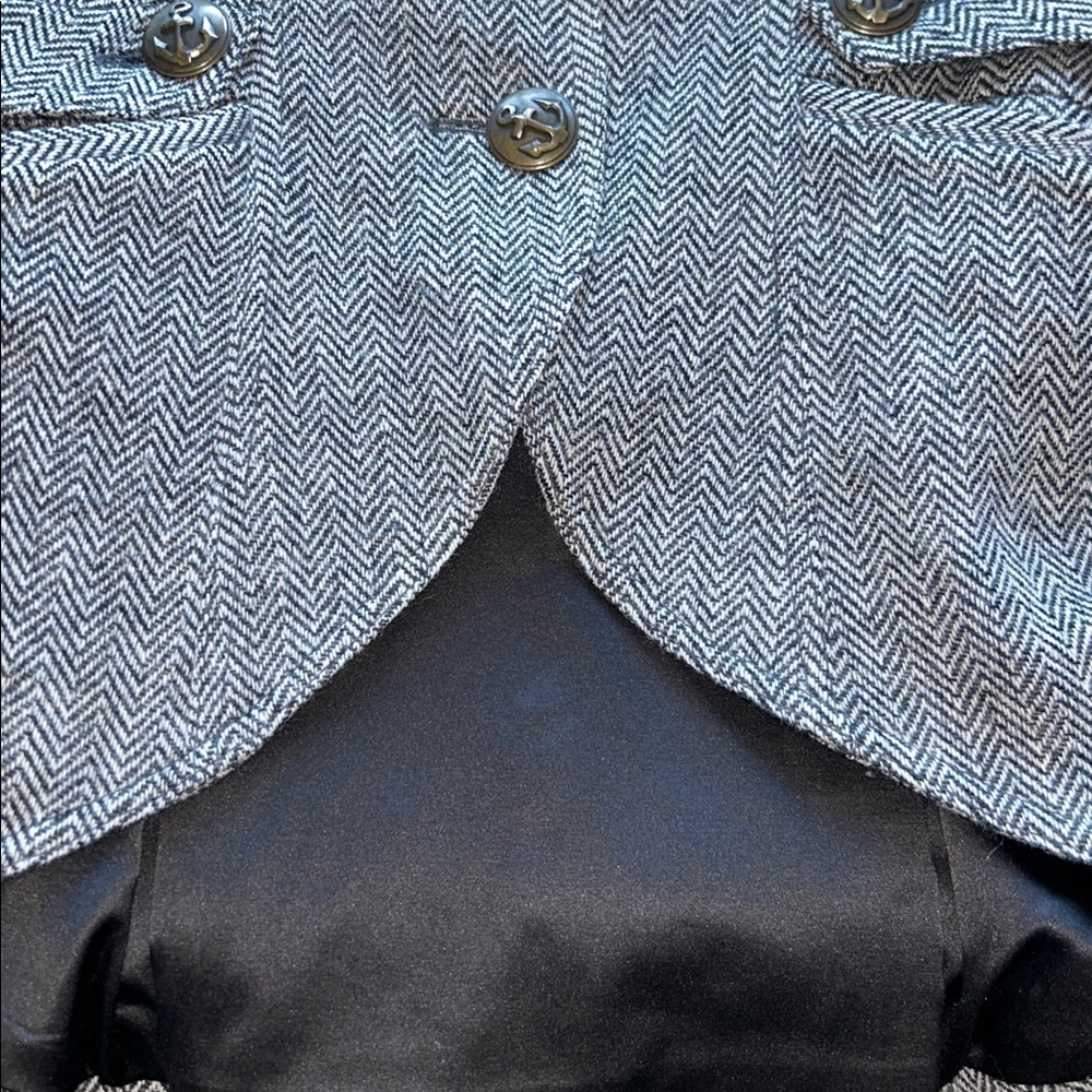 Smythe Chevron Herringbone Riding 2 Button Blazer - Picture 5 of 7